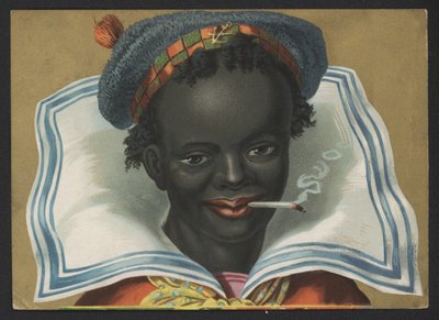 Portrait of a Black Man Smoking a Cigarette by American School